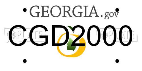 CGD2000 Georgia License Plate