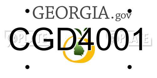 CGD4001 Georgia License Plate