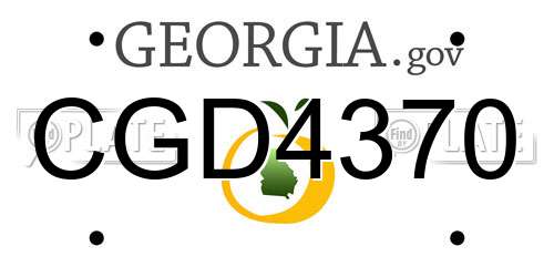 CGD4370 Georgia License Plate