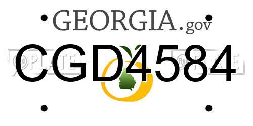 CGD4584 Georgia License Plate