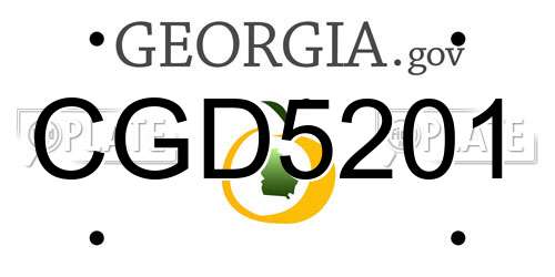 CGD5201 Georgia License Plate