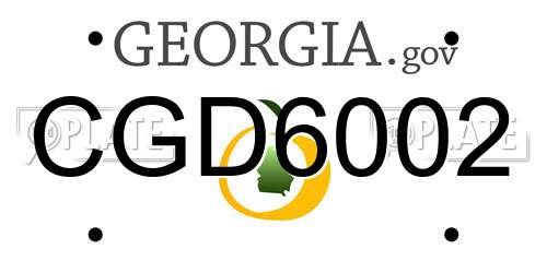 CGD6002 Georgia License Plate