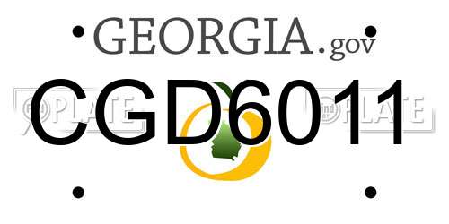 CGD6011 Georgia License Plate