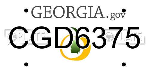 CGD6375 Georgia License Plate