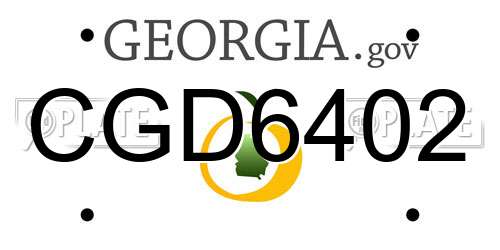 CGD6402 Georgia License Plate