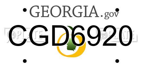 CGD6920 Georgia License Plate