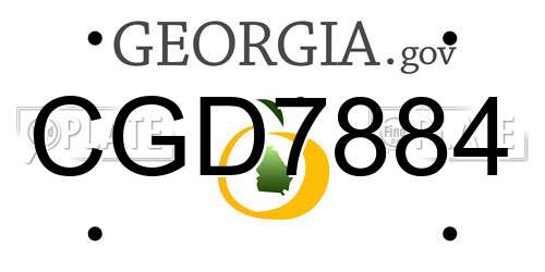 CGD7884 Georgia License Plate