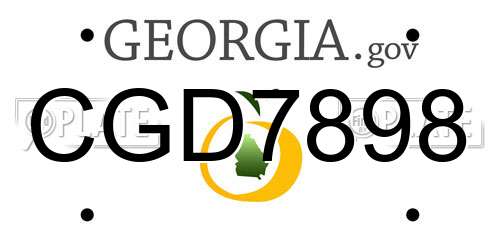 CGD7898 Georgia License Plate