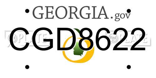 CGD8622 Georgia License Plate