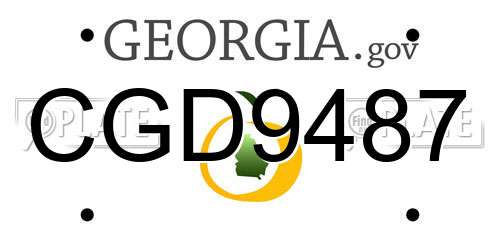 CGD9487 Georgia License Plate