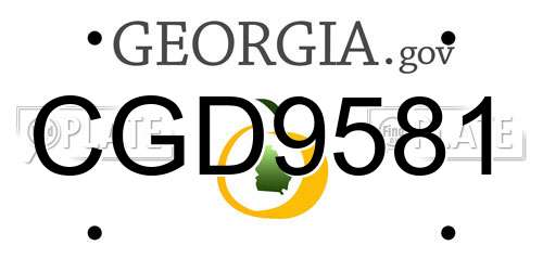 CGD9581 Georgia License Plate