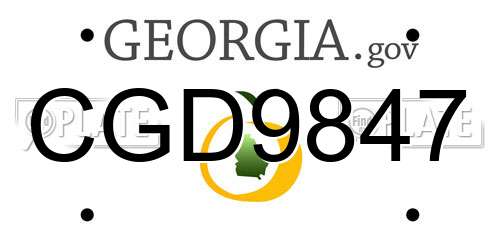 CGD9847 Georgia License Plate