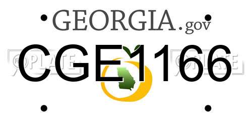 CGE1166 Georgia License Plate