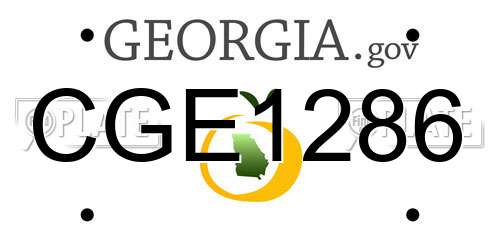 CGE1286 Georgia License Plate