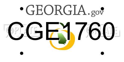 CGE1760 Georgia License Plate