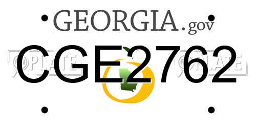 CGE2762 Georgia License Plate
