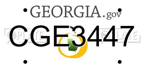 CGE3447 Georgia License Plate