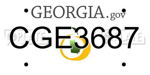 CGE3687 Georgia License Plate