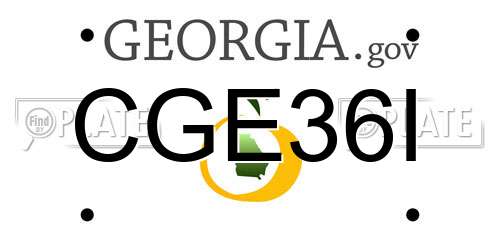 CGE36I Georgia License Plate