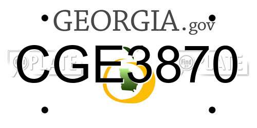 CGE3870 Georgia License Plate