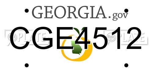 CGE4512 Georgia License Plate