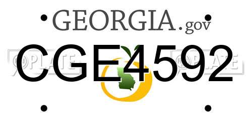 CGE4592 Georgia License Plate