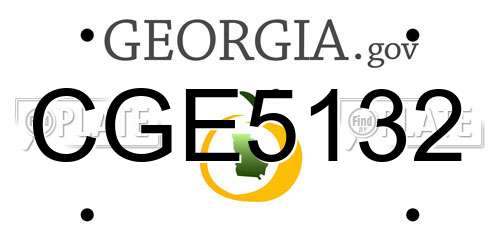 CGE5132 Georgia License Plate