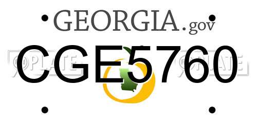 CGE5760 Georgia License Plate