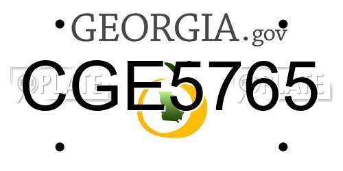CGE5765 Georgia License Plate