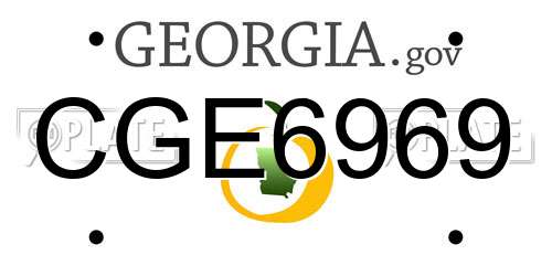 CGE6969 Georgia License Plate