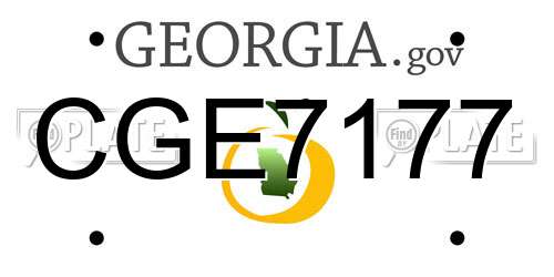 CGE7177 Georgia License Plate