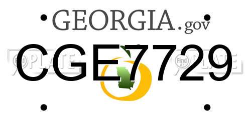 CGE7729 Georgia License Plate