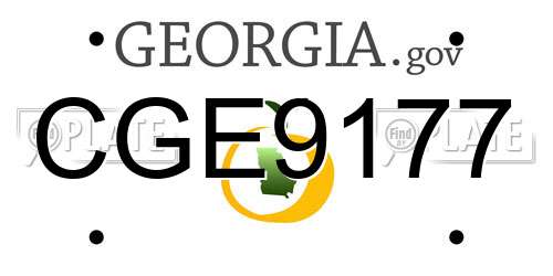 CGE9177 Georgia License Plate