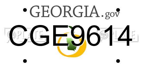 CGE9614 Georgia License Plate