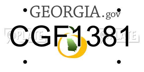 CGF1381 Georgia License Plate