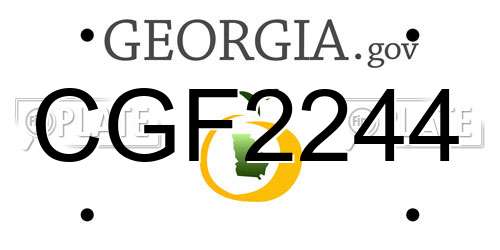 CGF2244 Georgia License Plate