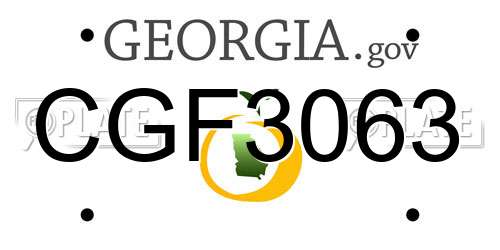 CGF3063 Georgia License Plate
