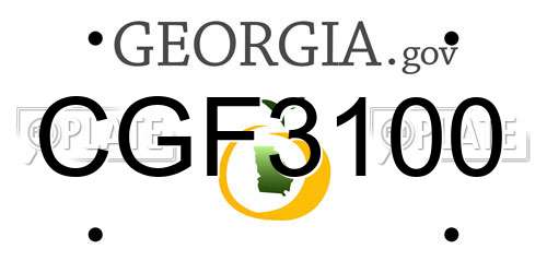 CGF3100 Georgia License Plate