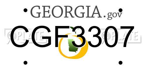 CGF3307 Georgia License Plate