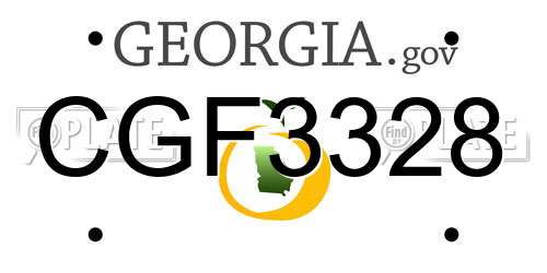 CGF3328 Georgia License Plate