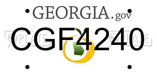 CGF4240 Georgia License Plate