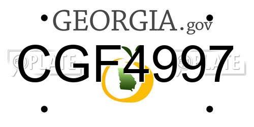 CGF4997 Georgia License Plate