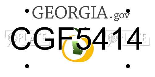 CGF5414 Georgia License Plate