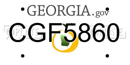 CGF5860 Georgia License Plate