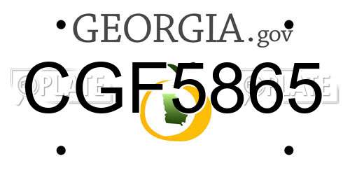 CGF5865 Georgia License Plate