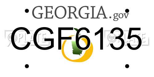 CGF6135 Georgia License Plate