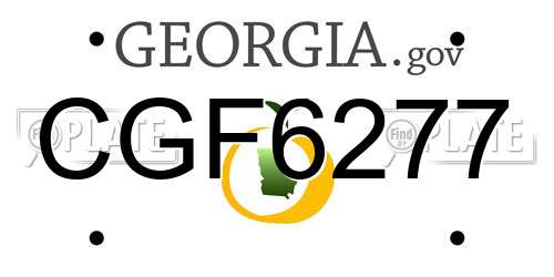 CGF6277 Georgia License Plate