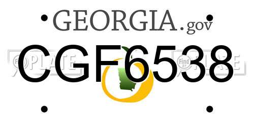 CGF6538 Georgia License Plate