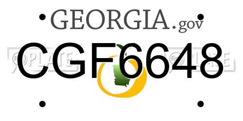 CGF6648 Georgia License Plate