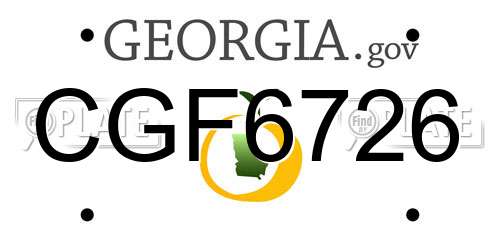 CGF6726 Georgia License Plate